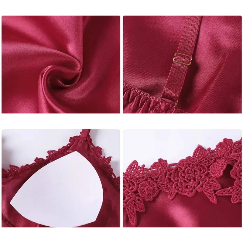 5-in-1 nachtkleding set in satijnstijl | Nachtjapon en pyjama in satijnstijl | Luxe nachtkleding voor vrouwen 2