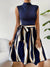 Dames Jurk Patchwork Met Riem en Patrouilledruk, Ideaal Voor Zomer En Casual Gelegenheden-2