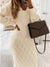 Dames Midi Jurk V-Hals Katoenblend Knie-Lengte Lange Mouwen-6