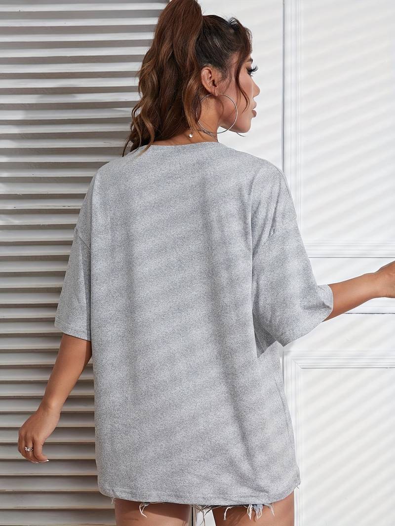 Dames T-shirt Casual Brooklyn Print Hoogwaardig Katoen-2