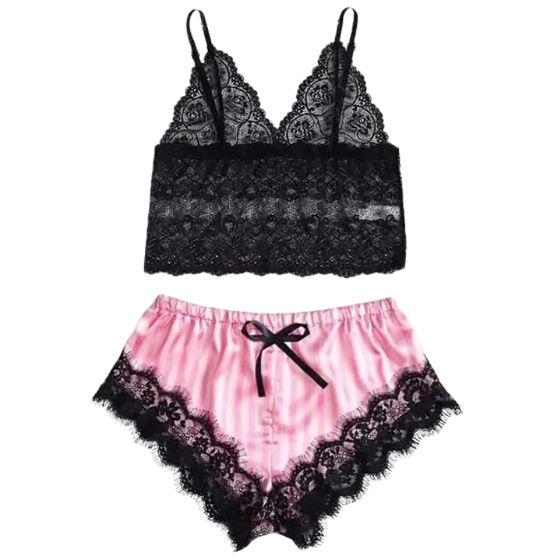 Vrouwen 4-in-1 Kanten Nachtkleding Set