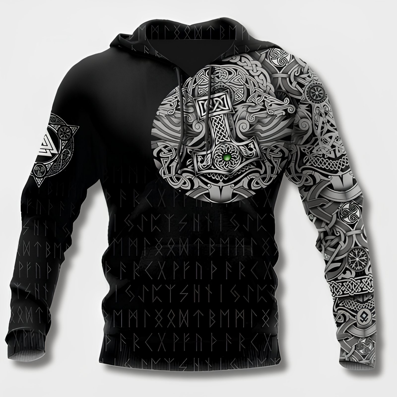 Variant image for Heren Hoodie Viking Stijl met Capuchon van 100% Katoen-33