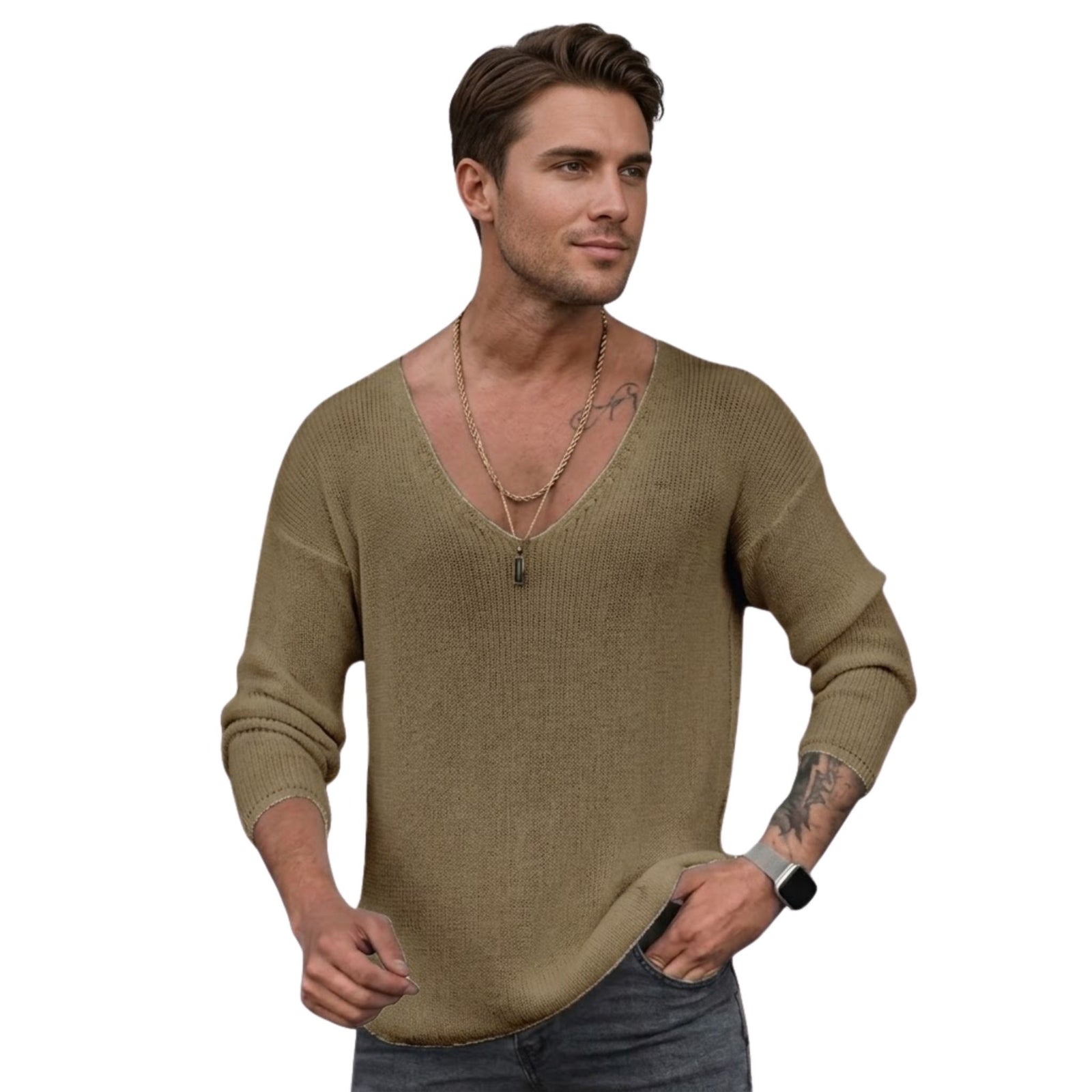 Heren T-shirt V-hals Casual Stijl