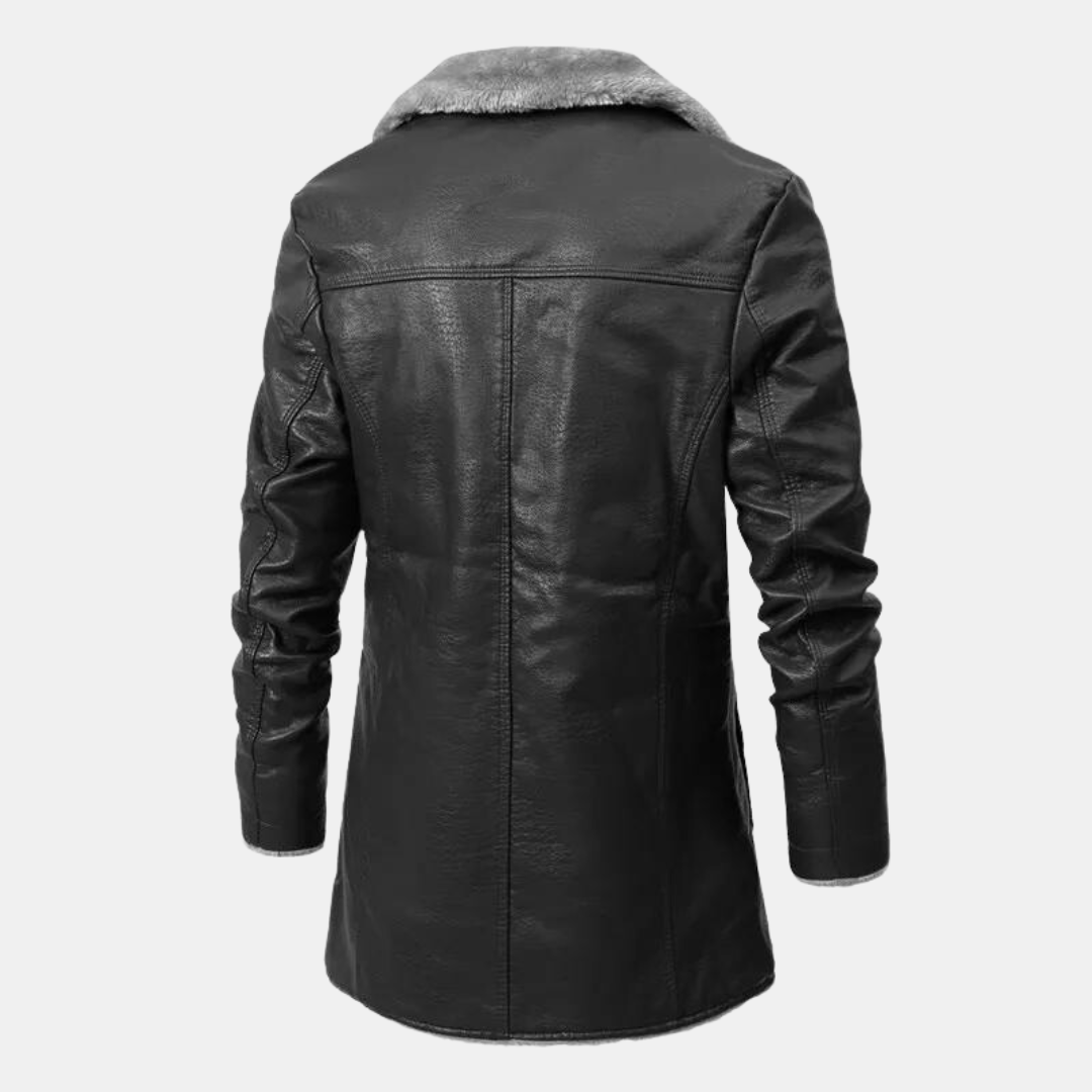 Heren Jas Winter Leren Stijlvol en Warm-2