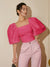 Variant image for Dames Blouse Smal Met Vierkante Halslijn Hoogwaardige Stof-33