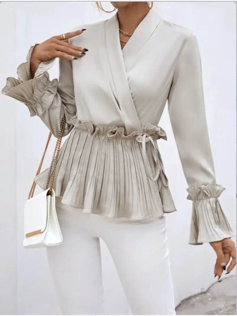 Dames Blouse Satijn Elegante Stijl Luxe Comfortabele Pasvorm-4