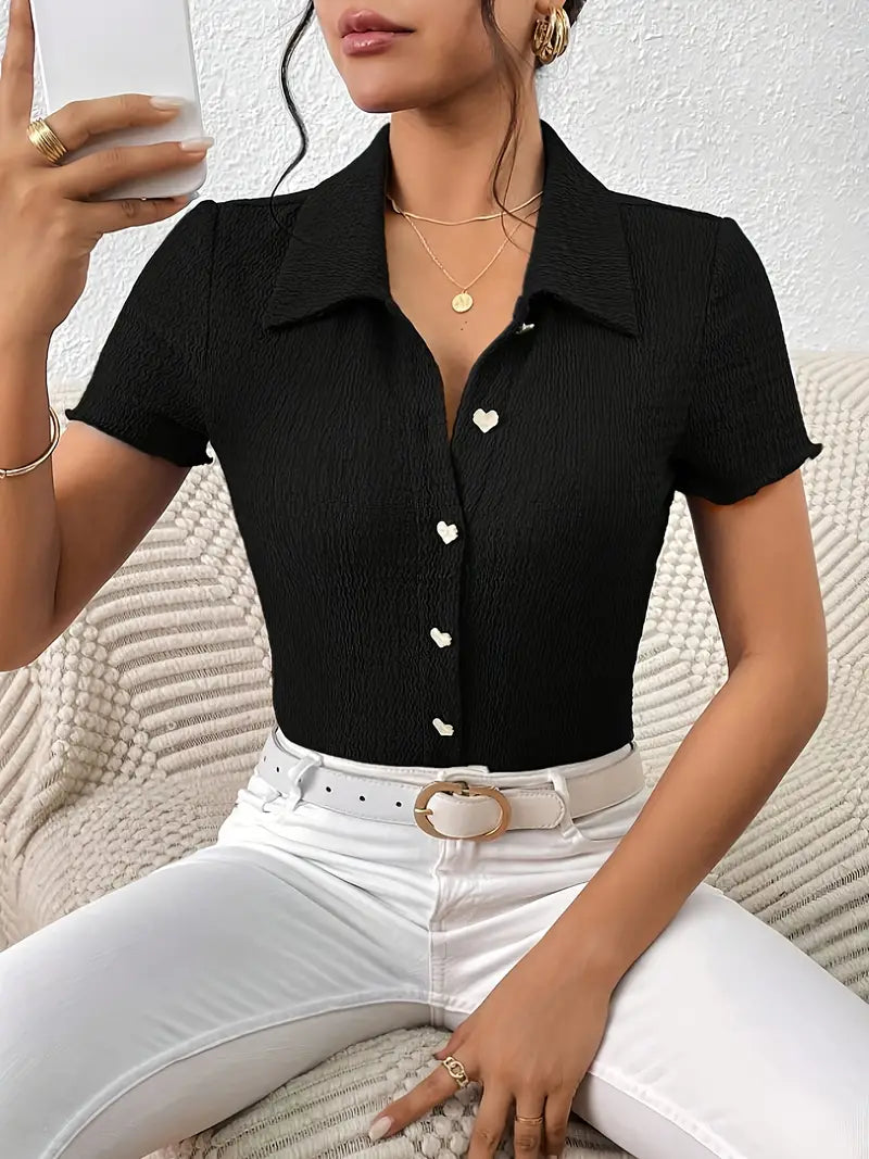 Variant image for Dames Blouse Korte Mouwen Casual Lichte Stof-1