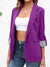 Dames Zwarte Blazer Open Voorkant Hoogwaardige Stof-5