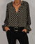 Variant image for Dames Blouse V-hals Geometrisch Patroon Katoenmix Informeel-1