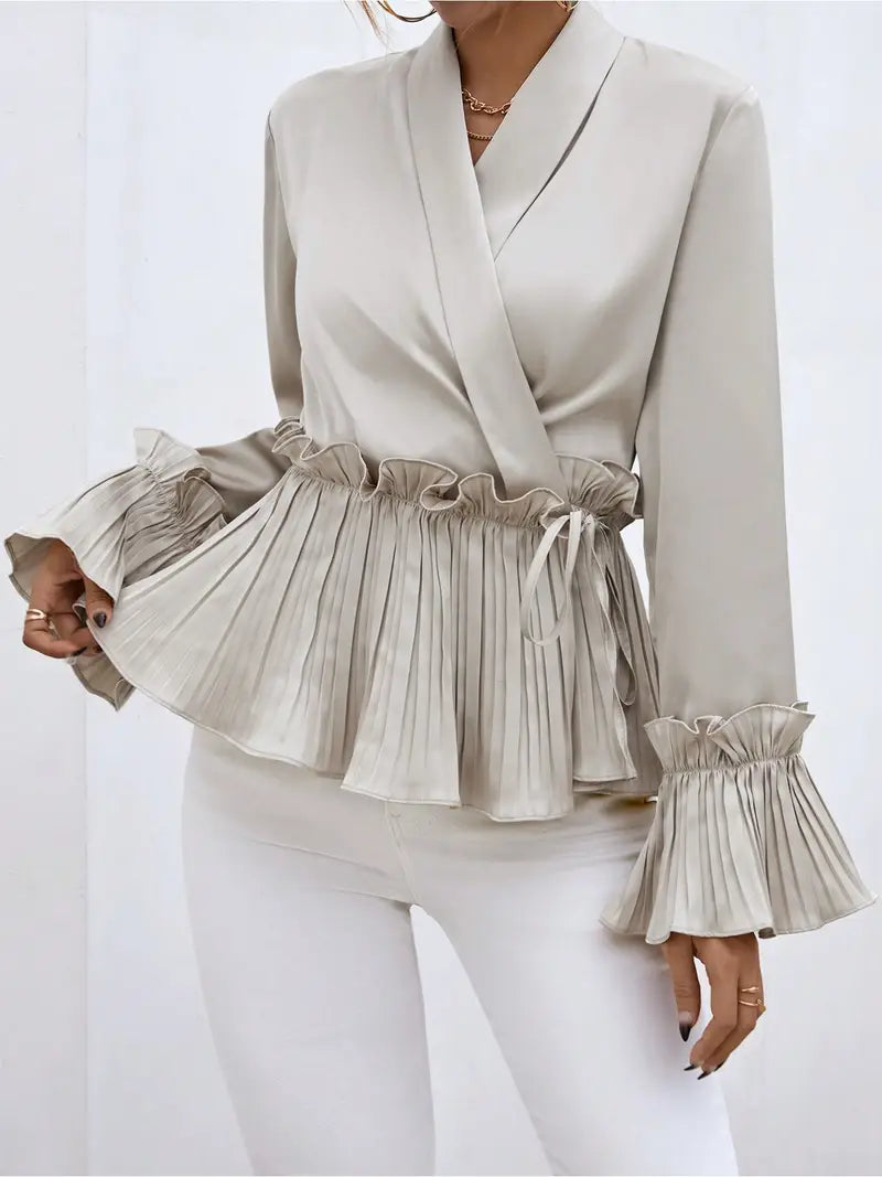 Dames Blouse Satijn Elegante Stijl Luxe Comfortabele Pasvorm-3