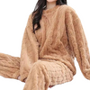 Warme fleece pyjamaset voor dames