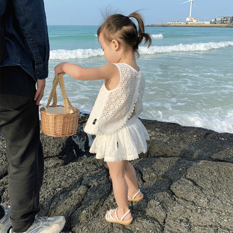 Meisjes holle kant set