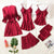 5-in-1 satijnen look nachtkleding set