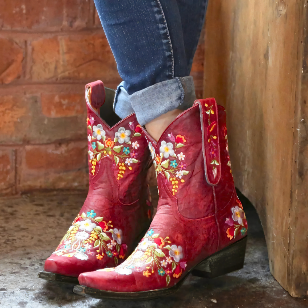 Dames Cowgirl Laarzen Vintage Stijl Waterafstotend Leer 2