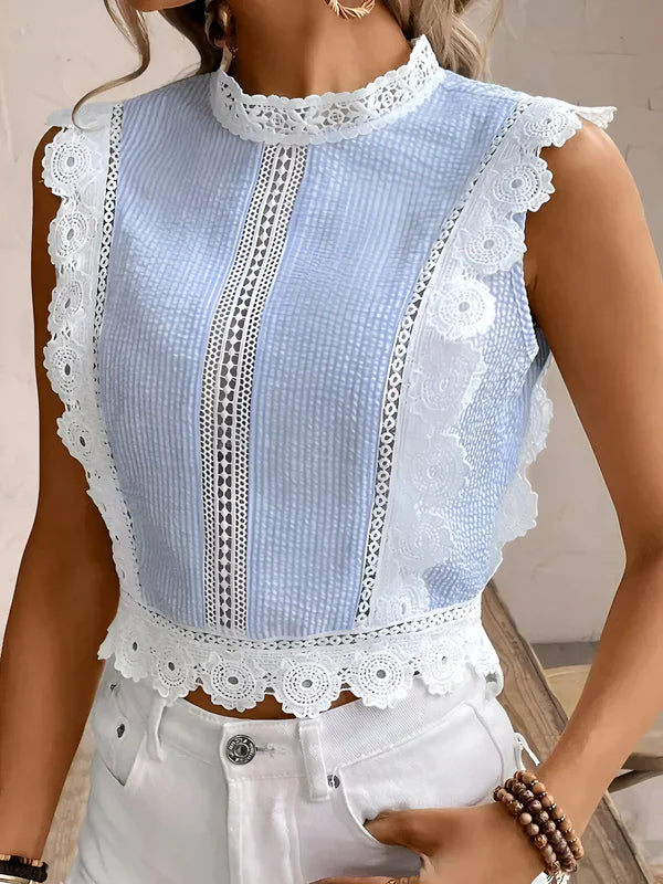 Dames Blouse Elegante Bloemenrand Luchtig Ontwerp Hoogwaardige Stof-4