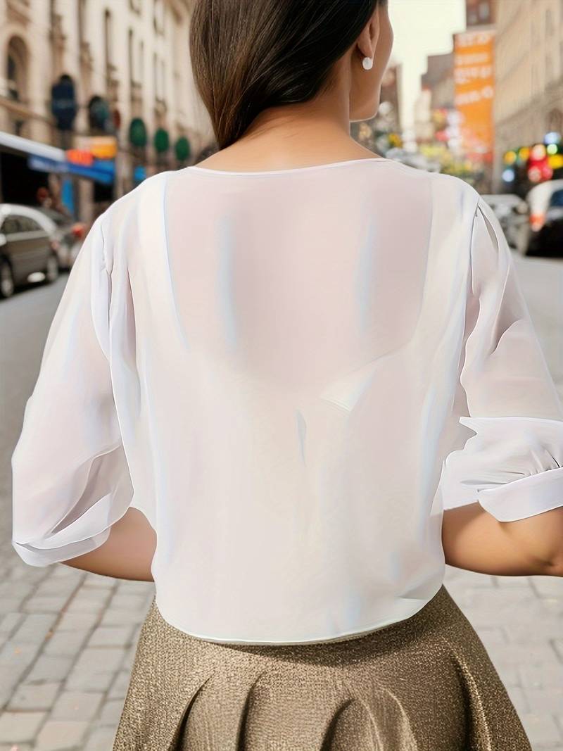 Dames Blouse Lente Open Front 100% Katoen Ademend Casual-2