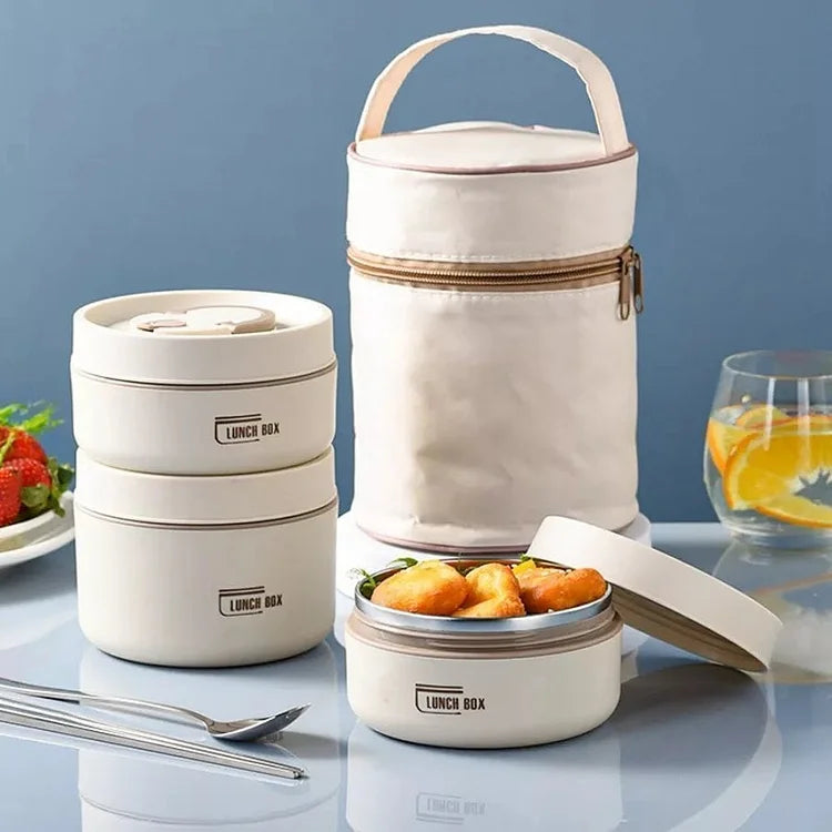 Dames Isolerende Broodtrommel Thermo Lunchbox RVS Laagjes Stijlvol-1