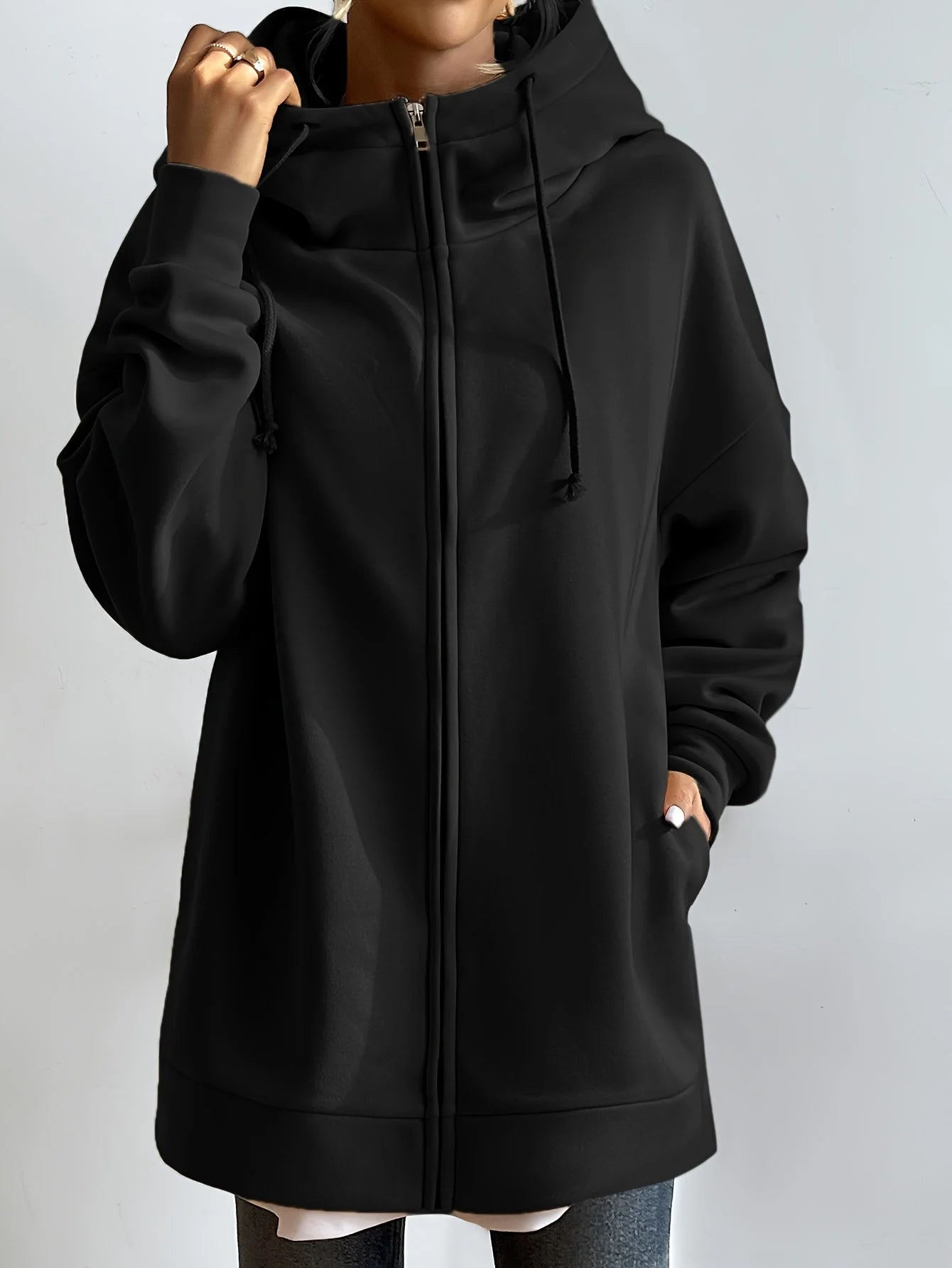 Dames Hoodie Met Rits Casual Comfort Katoen Polyester