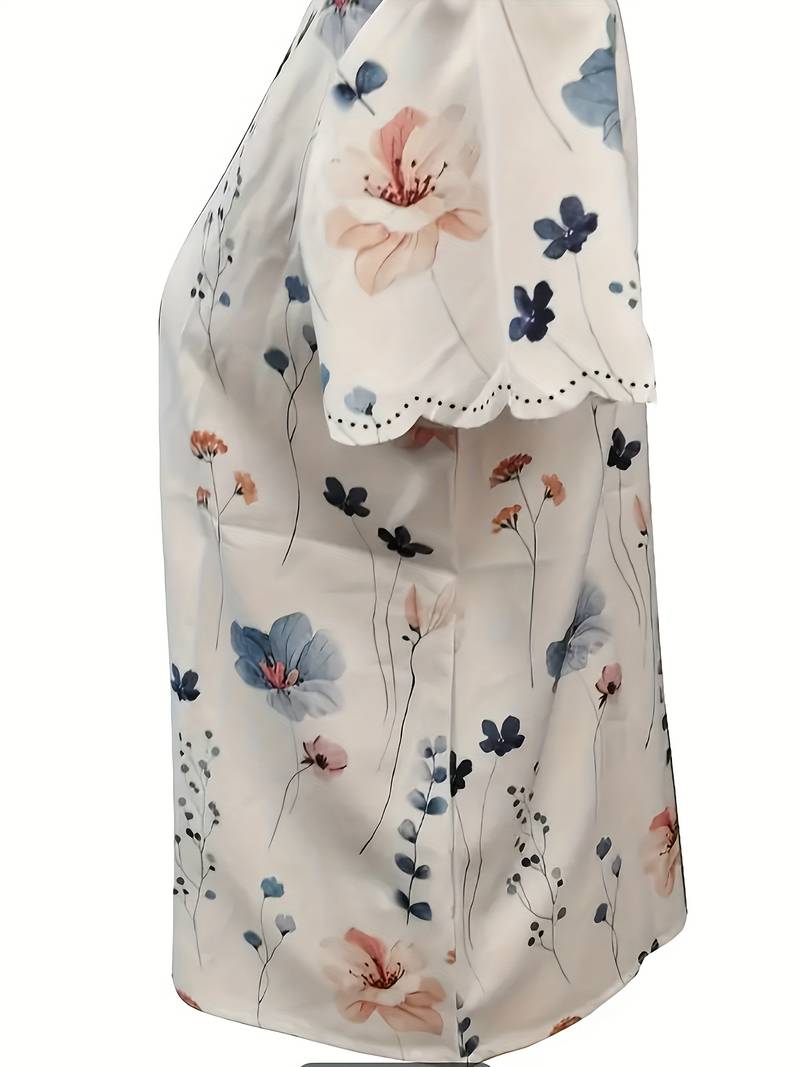 Dames Blouse Bloemendruk Lente Losse Pasvorm Zacht Katoen-3