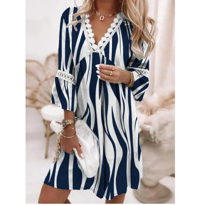 Variant image for Dames Zomerjurk Luchtig Bloemenontwerp Ademend Materiaal-29