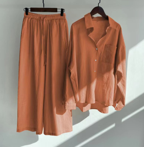 Dames Tweedelige Set Stijlvol Linnen Stijl 2 Delige Set Dames Elegante Top en Broek