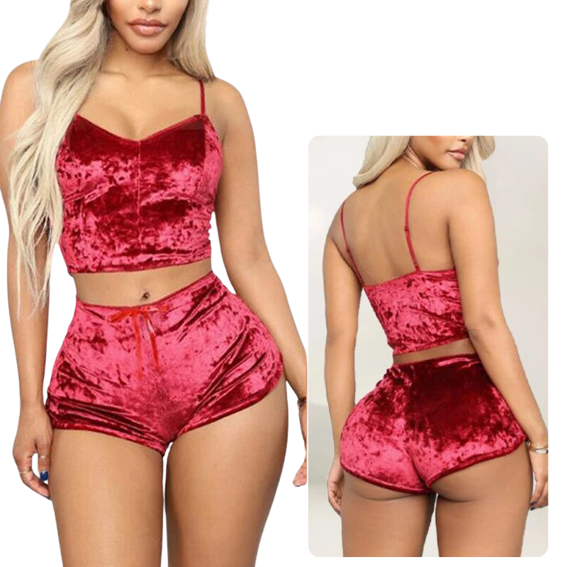 Zachte Fluwelen Velvet Dames Slaapkleding Set Pyjama