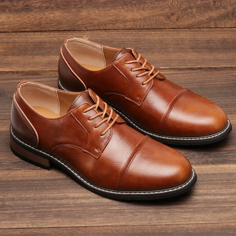 Heren Schoenen Derby Vintage Stijl Hoogwaardig Leer-6