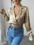 Gouden Top Dames Elegante Stijl Glanzende Stof voor Feestelijke Gelegenheden-2
