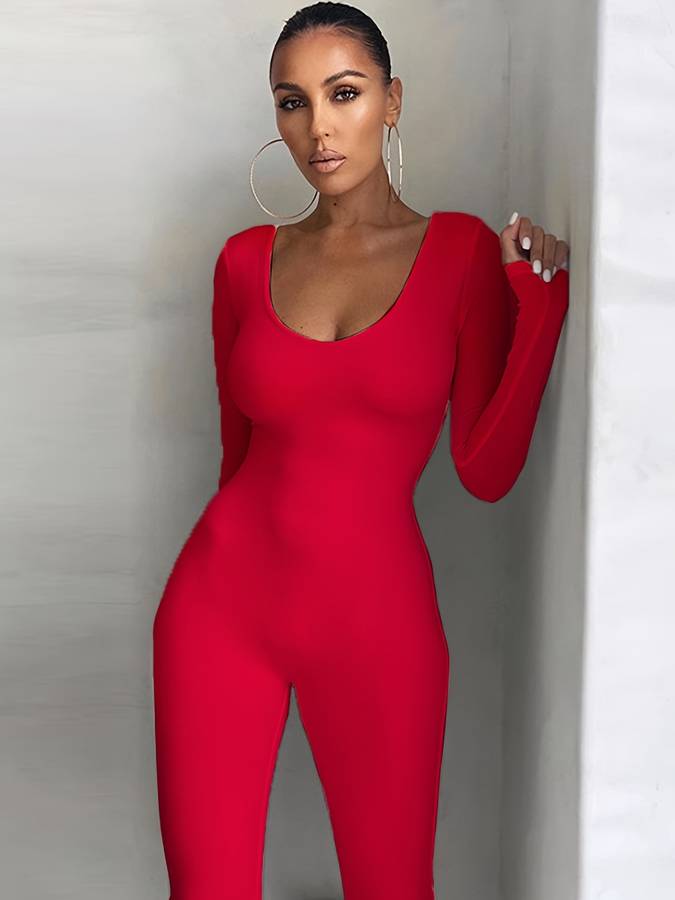 Dames Jumpsuit Strak Feestelijk Polyester-2
