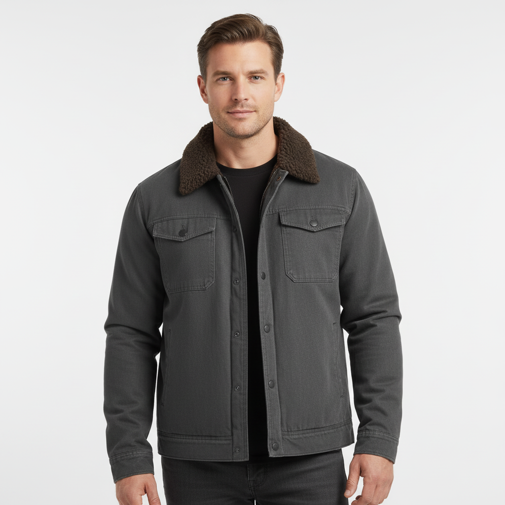 Mannen Winterjas Met Luxe Kraag