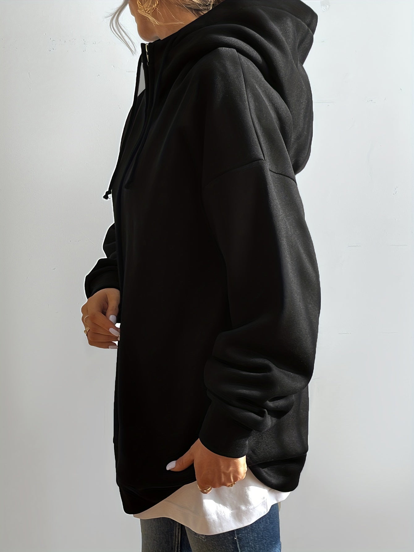 Dames Hoodie Met Rits Casual Comfort Katoen Polyester-2