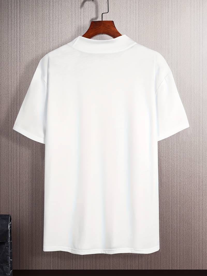 Heren T-shirt Hoge Kraag Elegant Katoen Comfortabel-2