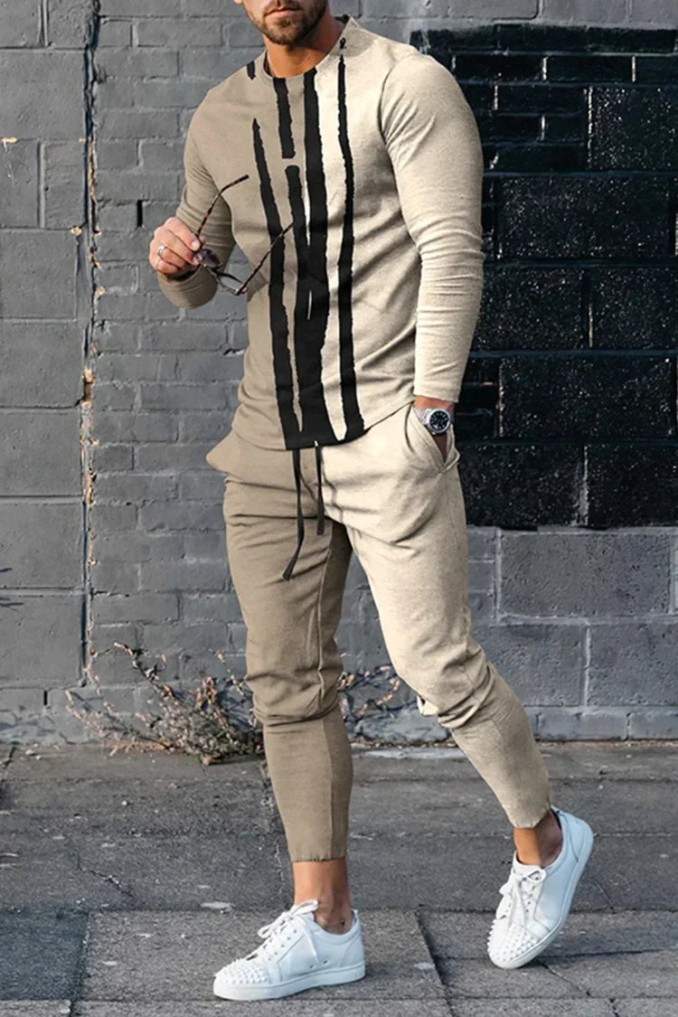 Variant image for Heren Trainingspak Moderne Italiaanse Stijl Polyester Katoenmix-1