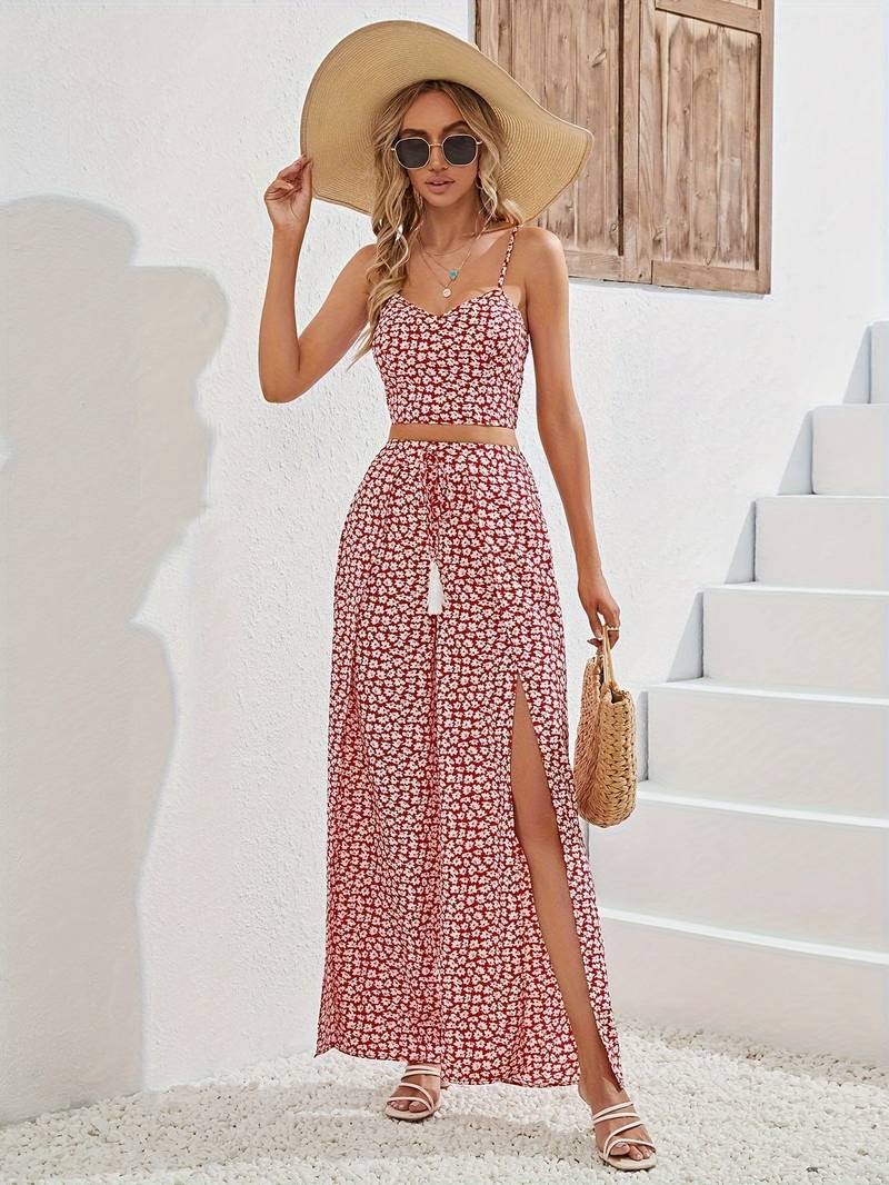 Variant image for Dames Two Piece Set Bloemdruk Comfy Losse Pasvorm Hoogwaardige Stof-1