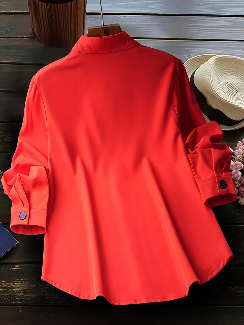 Dames Shirt Casual Katoen Comfortabele Pasvorm voor Voorjaar en Herfst-3