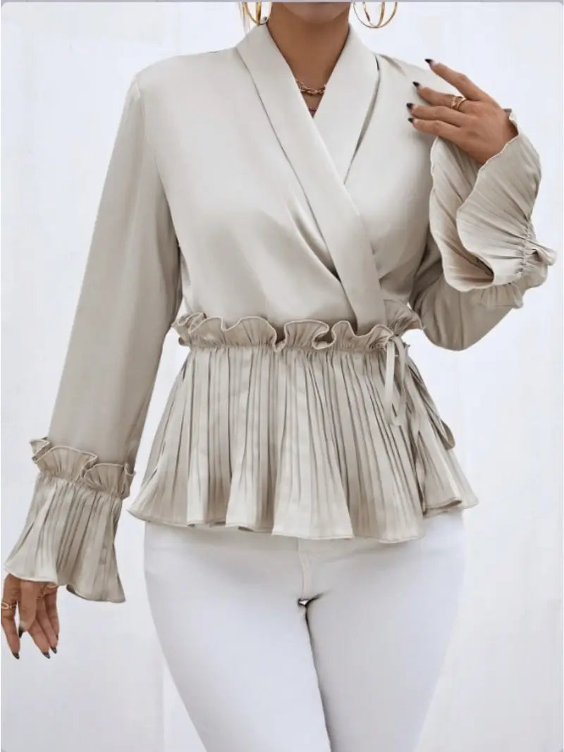 Dames Blouse Satijn Elegante Stijl Luxe Comfortabele Pasvorm-2