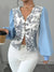 Dames Blouse V-hals Lantaarnmouwen Bloemendruk Katoen-4