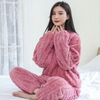 Warme fleece pyjamaset voor dames