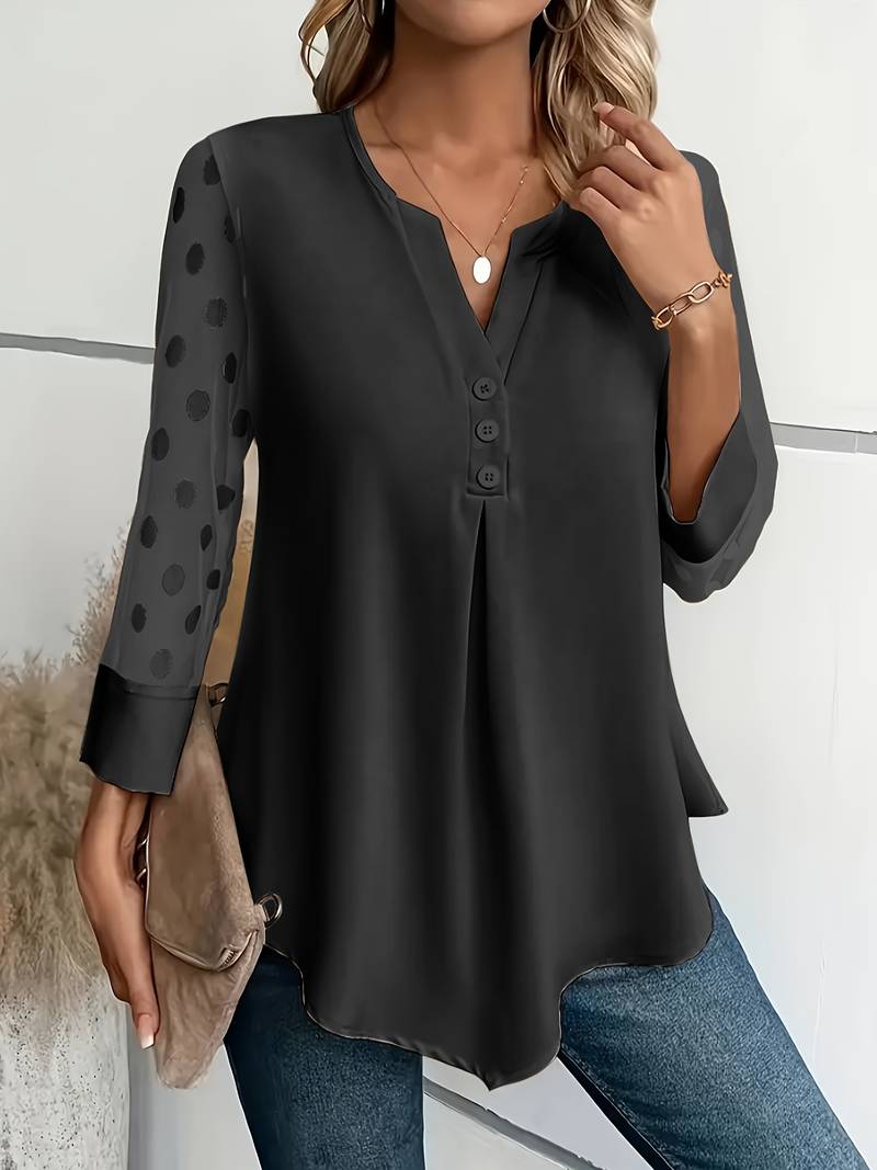 Variant image for Dames Top Lange Mouwen Ingekeepte Halslijn Aangenaam Materiaal-7