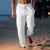 Heren Linnen Broek Losse Pasvorm Ademend Katoen Casual Pantalon-1