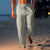Variant image for Heren Linnen Broek Losse Pasvorm Ademend Katoen Casual Pantalon-12