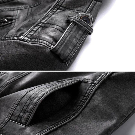 Heren Jas Stijlvol Zwart Hoogwaardig Leer-3