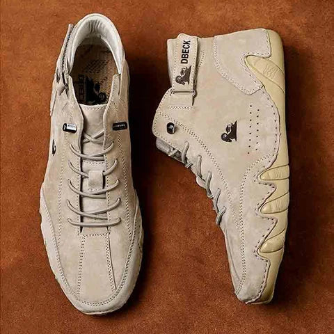 Heren Schoenen Beige Elegant Leer Orthopedisch Stijlvol-1