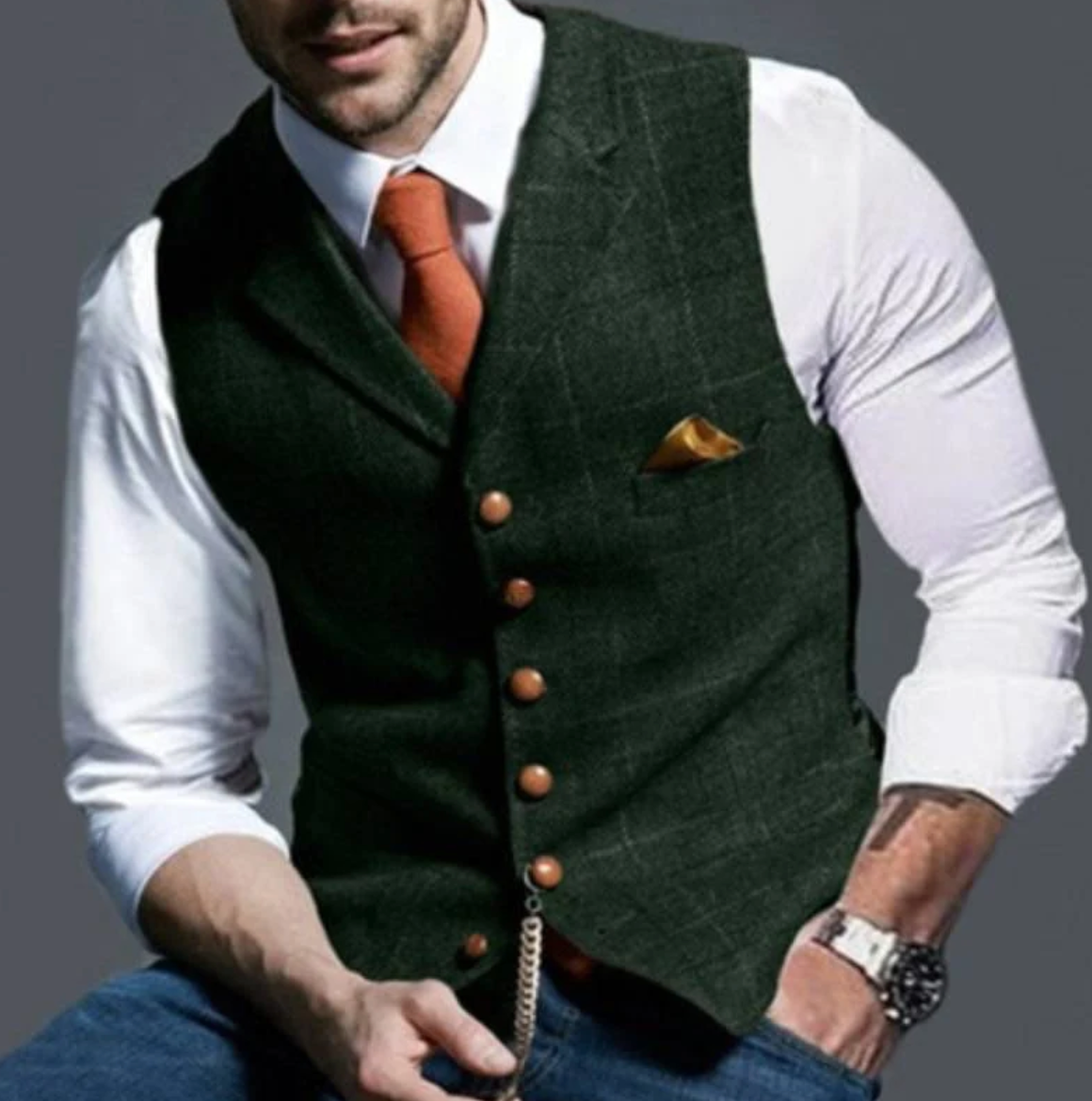 Variant image for Heren Vest Geruit Wolmix Stijlvol Op Maatgemaakt-13