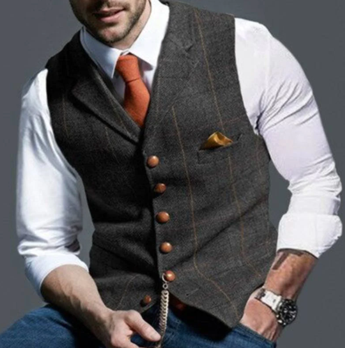 Variant image for Heren Vest Geruit Wolmix Stijlvol Op Maatgemaakt-25