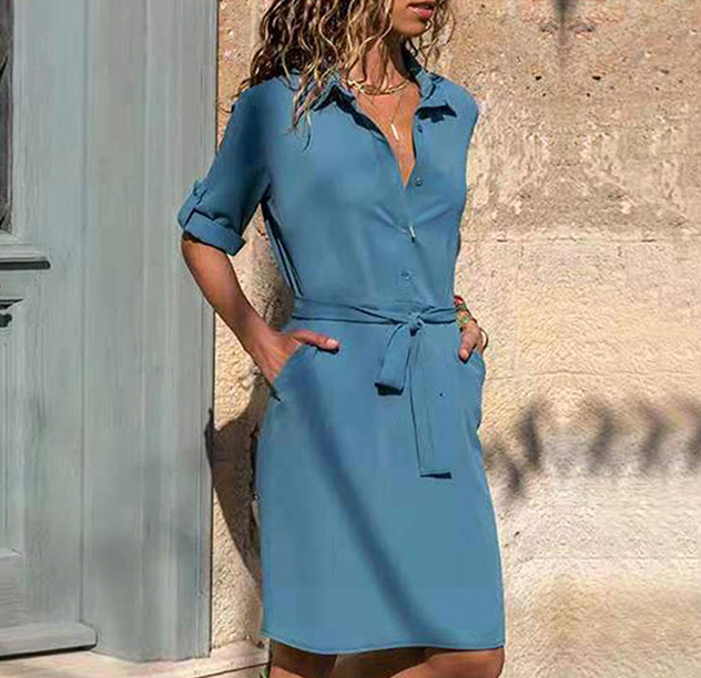 Variant image for Dames Jurk Elegante Stijl Voorjaar Hoogwaardige Stof-16