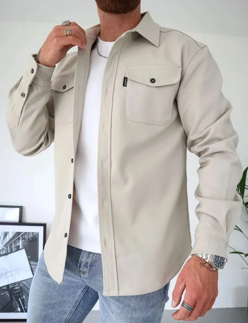 Variant image for Heren Shirt Stijlvol Katoen voor Herfst Casual Comfortabele Pasvorm-25