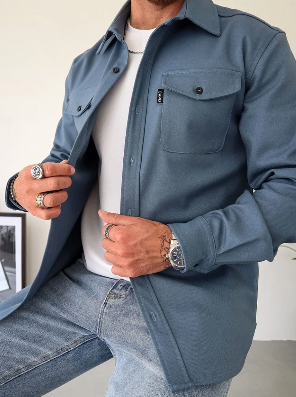 Variant image for Heren Shirt Stijlvol Katoen voor Herfst Casual Comfortabele Pasvorm-9