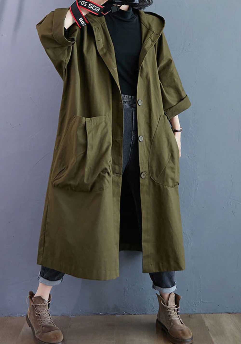 Dames Lange Winterjas Stijlvol Warm Hoogwaardig Materiaal-1