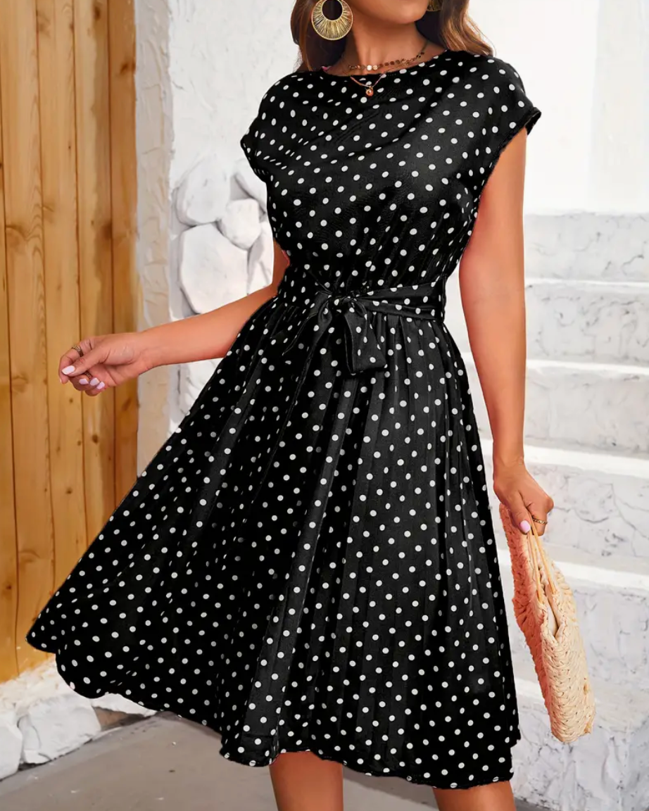 Variant image for Dames Jurk Polka Dot Retro Vloeiende Stof voor Lente en Zomer-7